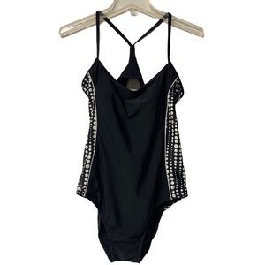Catalina White Polka Dot Black Swimsuit L 12/14
